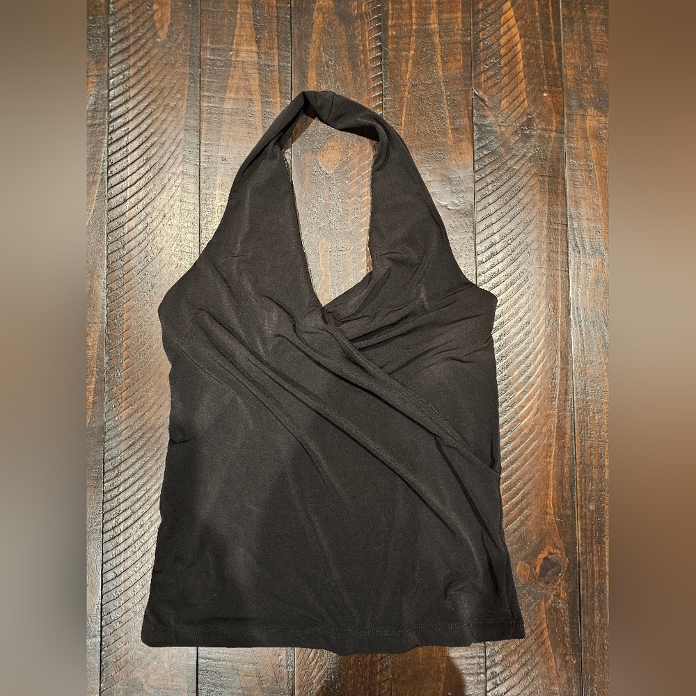 New York & Company Black Halter Tank Top